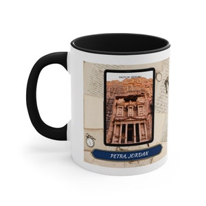 Vintage-inspired Petra Jordan Accent Mug with Historical Charm/ Timeless 7 Wonders Accent Mug: A Tribute To History