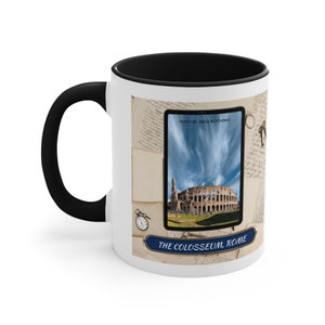 Vintage-inspired The Colosseum Accent Mug with Historical Charm/ Timeless 7 Wonders Accent Mug: A Tribute to History
