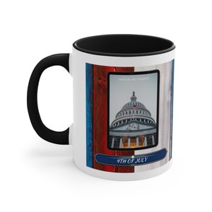 Vintage-inspired 4th Of July Accent Mug with Historical Charm/ Timeless 4th Of July Accent Mug: A Tribute To History