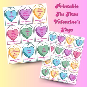 Etiquetas de San Valentín Imprimibles, Jiu Jitsu San Valentín, San Valentín para Niños, San Valentín de Artes Marciales, Etiquetas de Jiu Jitsu Imprimibles, Regalos de Jiu Jitsu