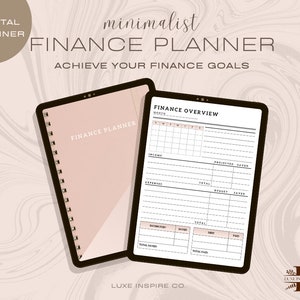 Ultimate Financial Planner, Aesthetic Minimal Undated Digital Planner, Goodnotes Notability iPad Planner, Weekly Monthly Planner, Budget PDF