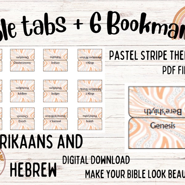 Afrikaans Bybel Tabs + 6 Boekmerkies