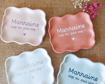 Godmother/Godfather message trinket tray, godmother/godfather proposal gift, godmother jewelry dish, godmother dare message