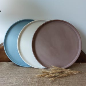 Plateau rond en gypse, plateau rond béton, plat rond minimaliste, support bougie, cadeau décoration d'intérieur, support bijoux