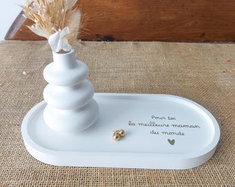 Vassoio e vaso per la festa della mamma, set regalo decorativo per la mamma, idea regalo per la festa della mamma, supporto per gioielli, vaso