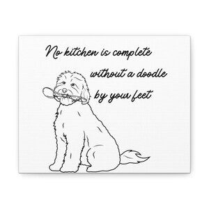 Doodle kitchen Canvas decor | Doodle dog wall art | Doodle dog decor for kitchen