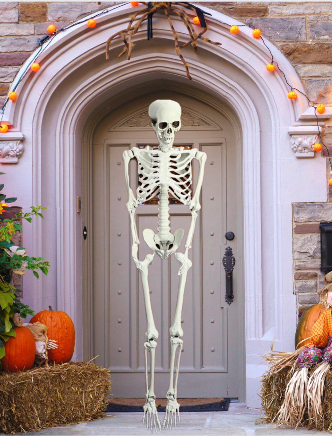 5 Foot SKELETON Posable Lifesize Halloween Skeleton Red Eyes Etsy