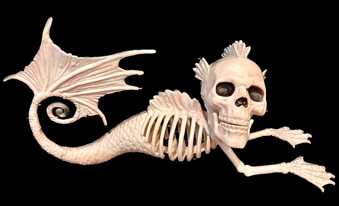 Halloween Mermaid Sea Creature Skeleton Mermaid Skeleton Etsy