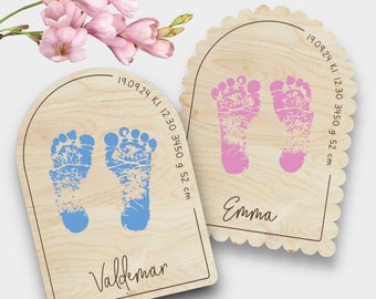 Laser geschnitten Datei, Baby Fußabdruck Andenken SVG, Ai, Glowforge-Datei, Kinder Geburt, Erinnerungen, digitale Datei, Neugeborenen platte, Baby-Dusche-Geschenk