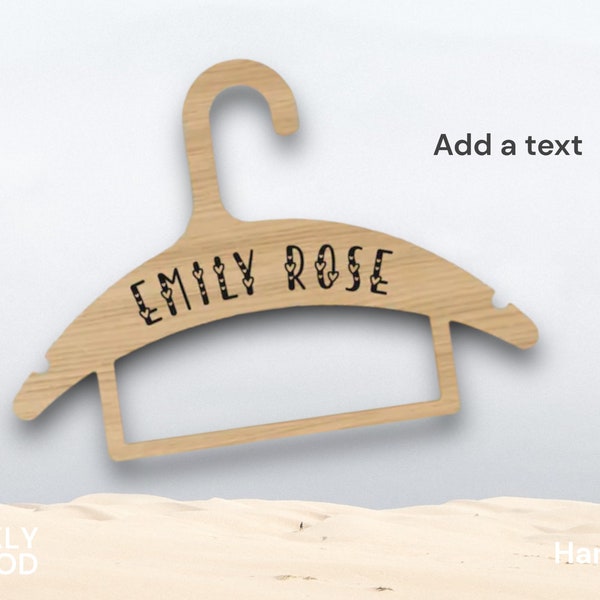 Laser Cut File | Children's Hanger for Kids' Clothes with the Child's Name | Add your own text | SVG for easy laser cutting |