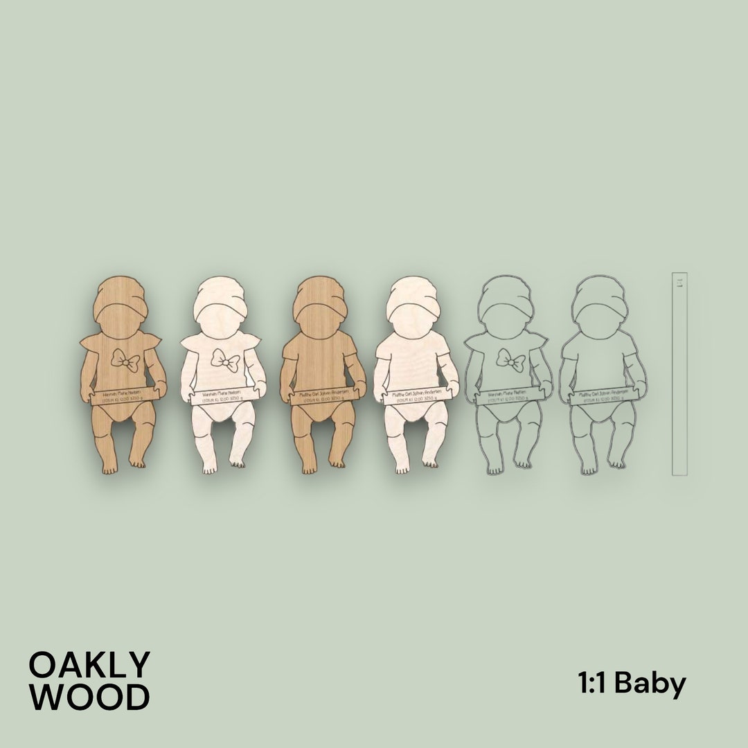 Laser Cut File 1:1 Baby Birth Announcement 3 Baby Plaques - Etsy