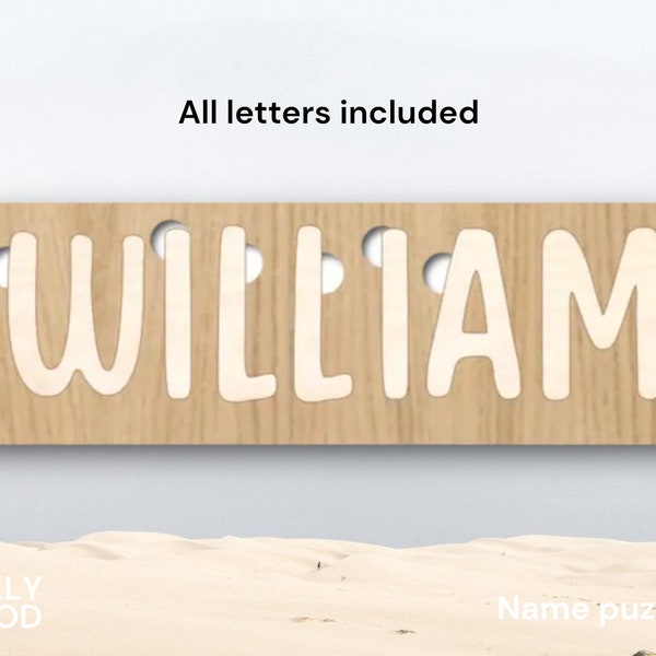 Laser Cut File | Build Your Own Name Puzzle | SVG | Digital file for Glowforge and other lasers | Wooden Puzzle for Children | Nursery Gift