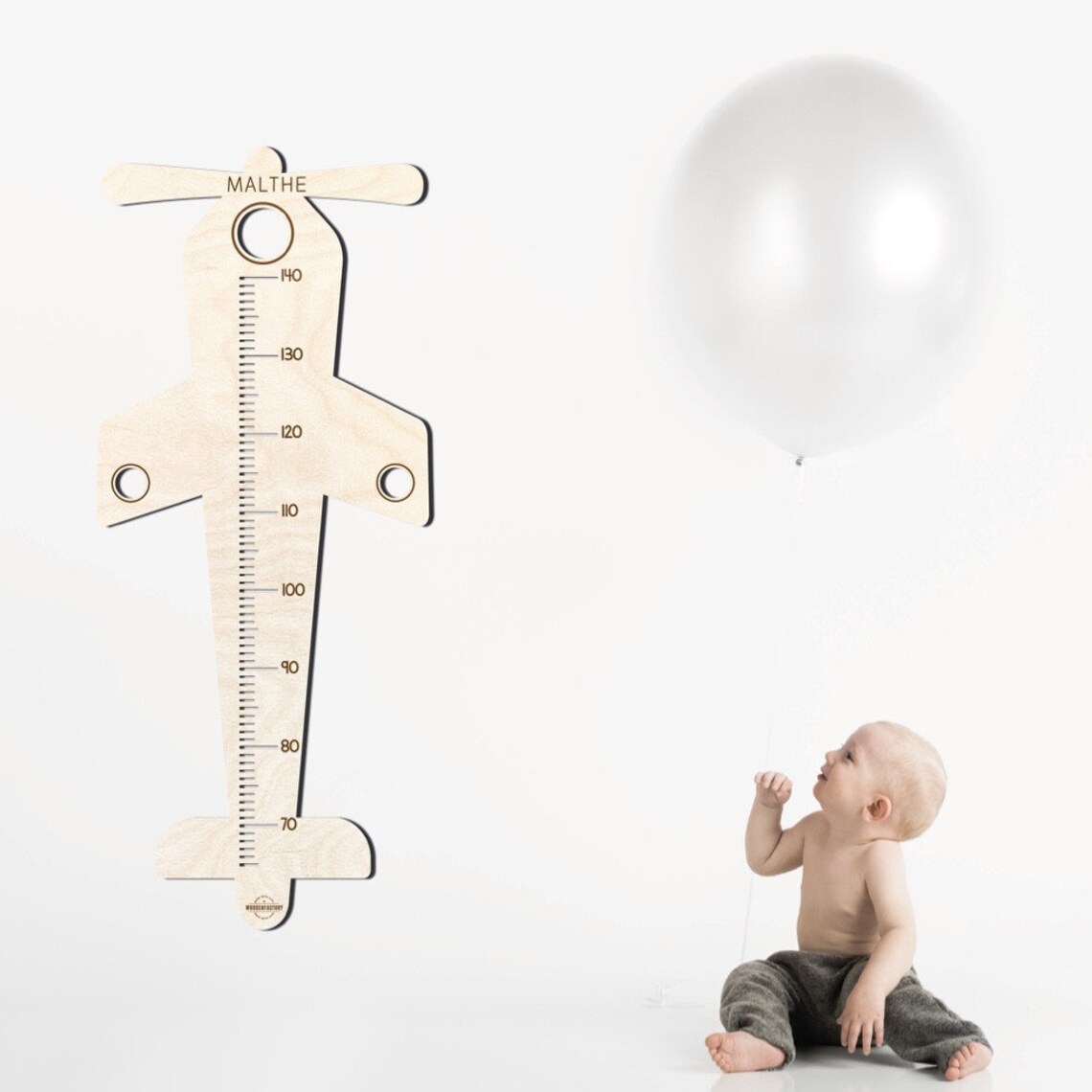 Laser Cut File Airplane Laser Cut File Growth Ruler With Name CM ...