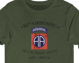 T-shirt à manches longues 82nd Airborne Insignia | La mort vue du ciel, armée américaine