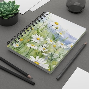 Watercolor Daisy Christian Journal: Spiral Notebook for Bible Study