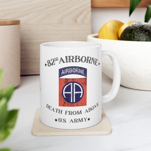 Tasse à café 82nd Airborne « Death From Above » de l'armée américaine, 11 oz et 15 oz - Sans BPA et sans plomb image 6
