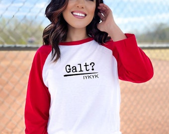 John Galt 3/4 Sleeve Baseball Tee: Libertarian Gift