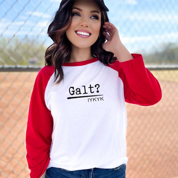 John Galt 3/4 Baseball Tee, Galts Gulch, Shirt for Him, Dad Shirt, Shirt for Her, Libertarian gift, Freedom Lover Gift, Raglan Shirt