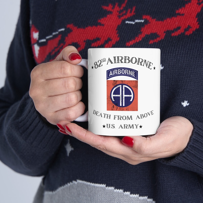Tasse à café 82nd Airborne « Death From Above » de l'armée américaine, 11 oz et 15 oz - Sans BPA et sans plomb image 7