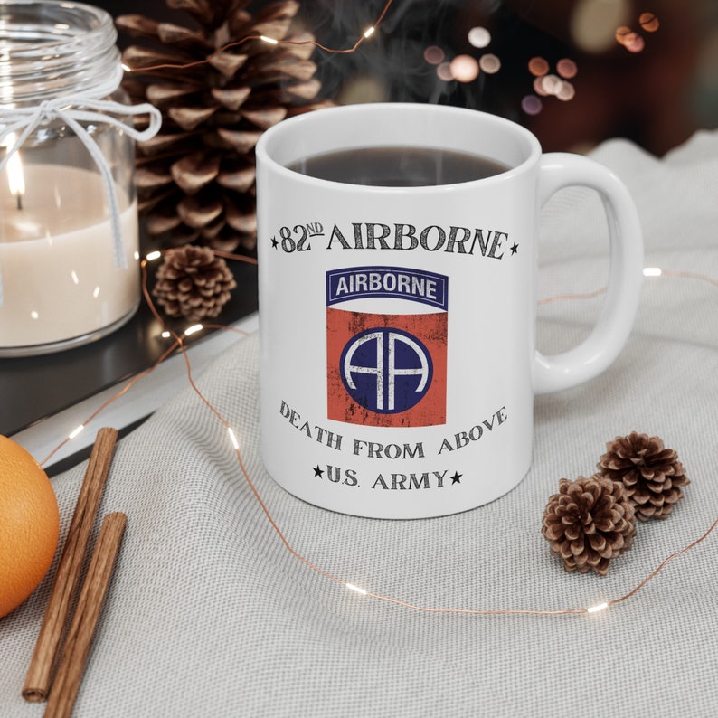 Tasse à café 82nd Airborne « Death From Above » de l'armée américaine, 11 oz et 15 oz - Sans BPA et sans plomb image 4