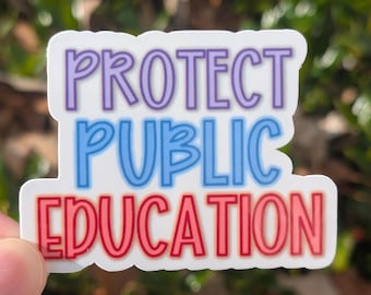 Pegatina para proteger la educación pública
