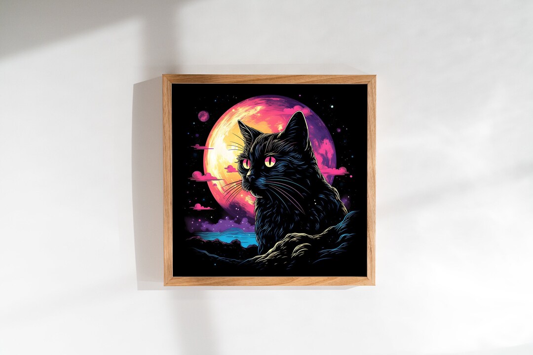 Blacklight Cat Printables Ai Generated Digital Art Etsy Canada