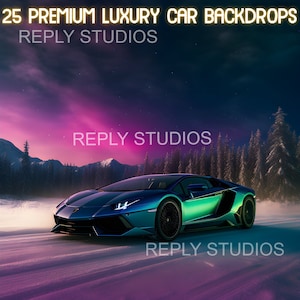 Luxurious Car Backdrop Set - 25 Pieces | Premium Quality Design Templates for Photography