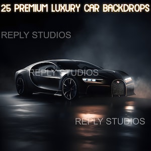 Luxuriöses Auto Kulissen Set - 25 Stück | Premium Qualität Design Vorlagen für Fotografie