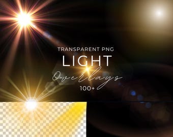 Lens Flare Sunlight Digital Overlay Natural Sun Overlay Transparent PNG Clipart for Photos, Photo light Overlay, Natural Light Photo Editing