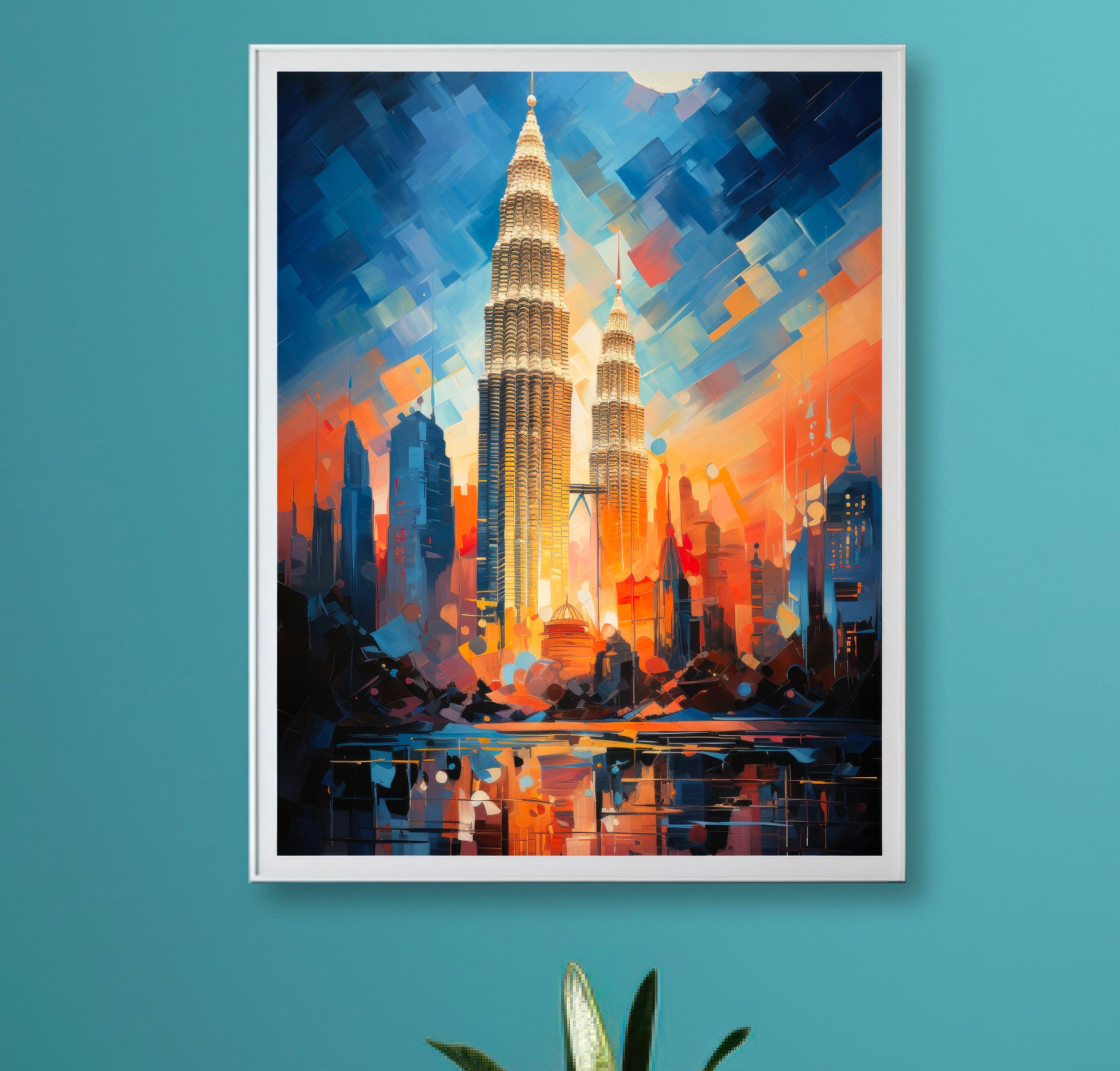 Petronas Towers 6 Pack Painting Malaysia Wall Decor Tower Wall Art