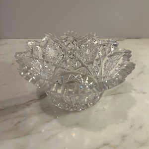 Antique vintage 1900s American brilliant cut glass bowl