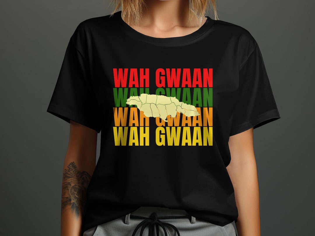Jamaican Flag Colors T shirt Wah Gwaan Slogan Stylish Graphic Tee Etsy jamaican-flag-colors-t-shirt-wah-gwaan-slogan-stylish-graphic-tee-etsy