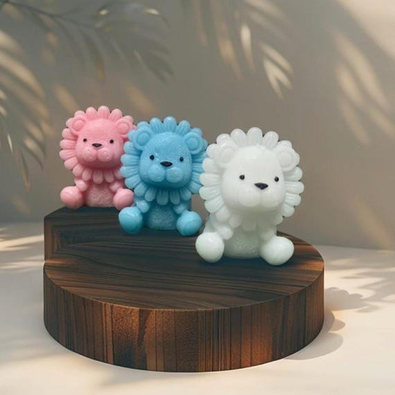 Safari Themed Mini Lion Soap Favors - Unique Handmade Kids Party Gifts for Baby Showers, Birthdays, Baptisms, Jungle  Party Gifts