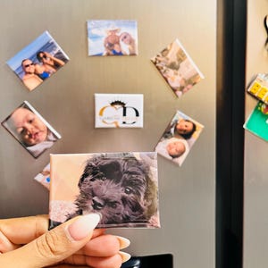 Custom Photo Magnets - 6 pcs- Perfect Memory Gifts for Guests, Birthdays, Wedding , Baby Shower, Baptism, Business Souvenir, Photo Magnets.