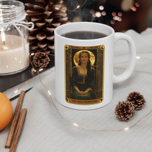 High Priestess Tarot Mug: Occult Coffee Cup, Gift for Tarot Readers