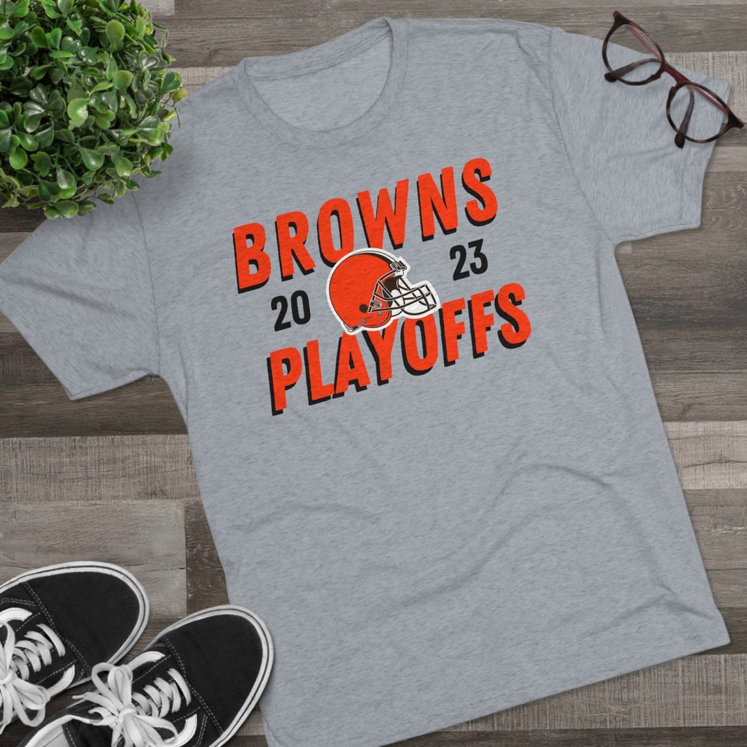 Cleveland Browns Playoffs Tshirt White or Gray Unisex Triblend Crew