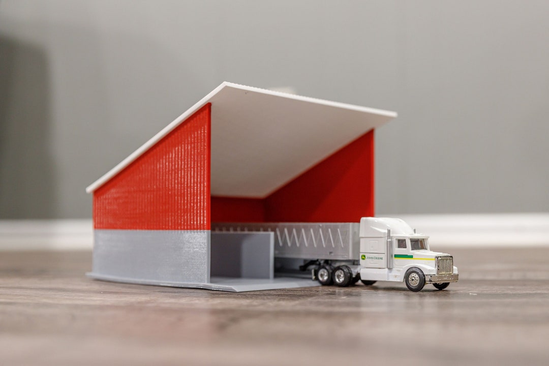 64 Scale Toy Cattle Sheds 1/64 Toy Farm Commodity Shed Red White