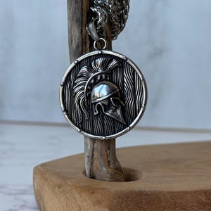 Spartan Silver Men Pendant, Warrior Necklace, Brutal, Punk, Scandinavian Necklace, Medallion, Gift For Men, Men’s Jewelry