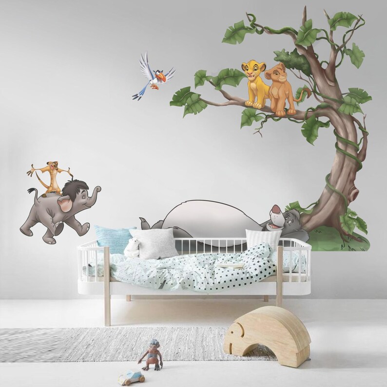 Lion King Jungle Theme Wall Decal for Kids Gift Disney Cartoon Hakuna ...