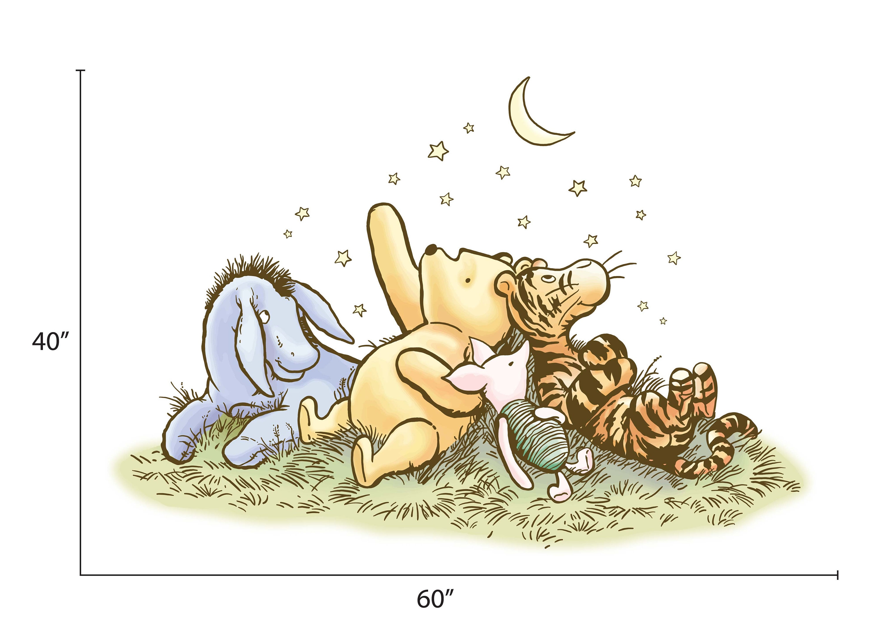 Removable Winnie the Pooh Wall Decal Pooh With Friends Disney Wall Art