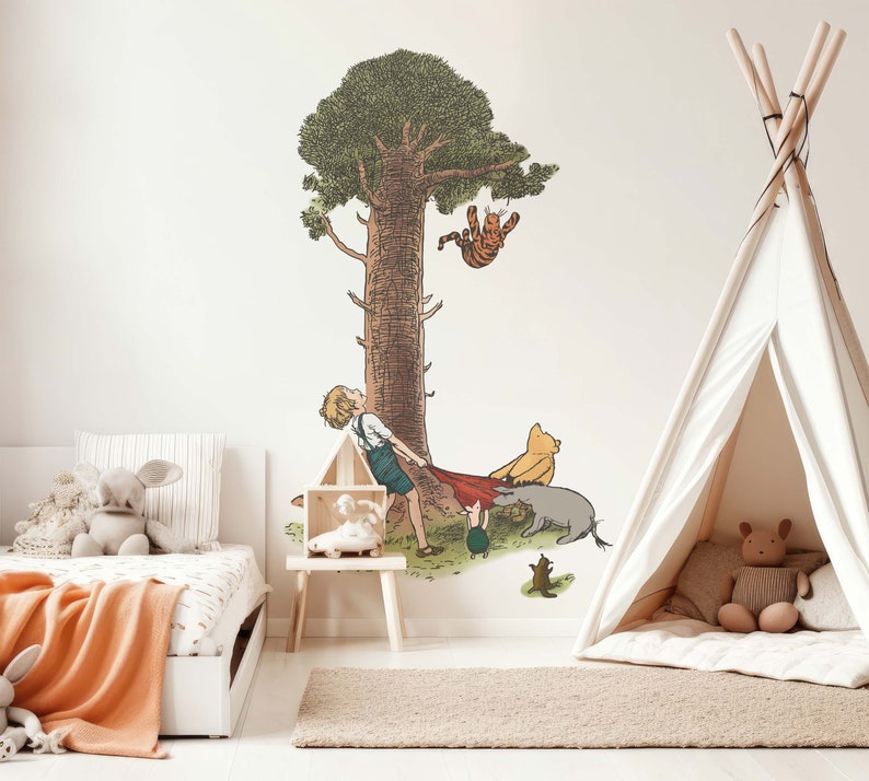 Removable Winnie the Pooh Wall Sticker Nursery Decor Classic Pooh Wall Decal for Kids Disney