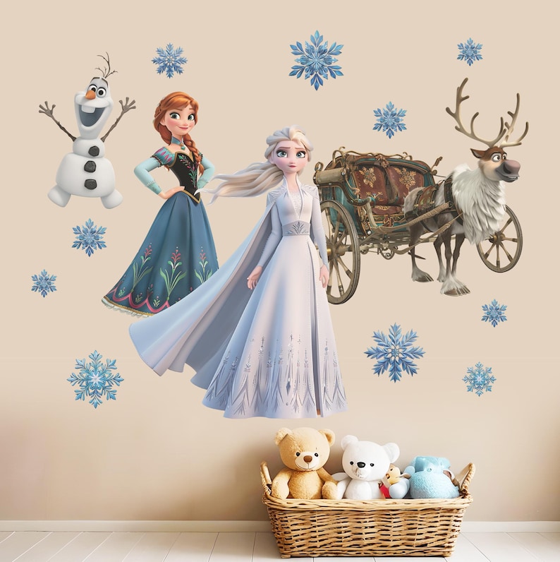 Frozen Wall Stickers Elsa and Anna Wall Stickers Disney Princess Decals ...
