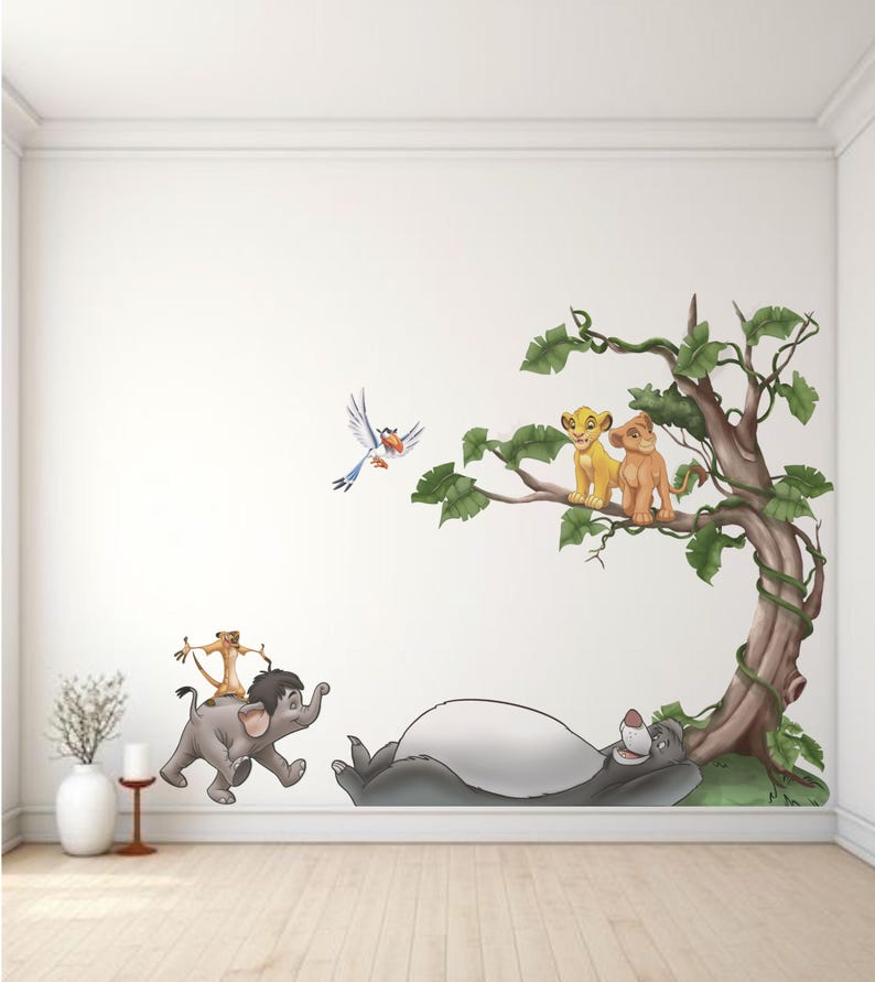 Lion King Jungle Theme Wall Decal for Kids Gift Disney Cartoon Hakuna ...