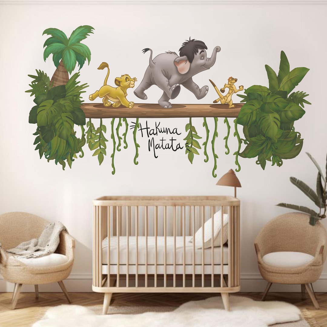 The Lion King Wall Decal Kids Wall Sticker Cartoon Hakuna Matata Jungle ...