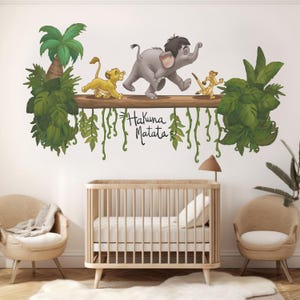 The Lion King Wall Decal Kids Wall Sticker Cartoon Hakuna Matata Jungle Animal Quote Wall Decal Nursery Wall Decor