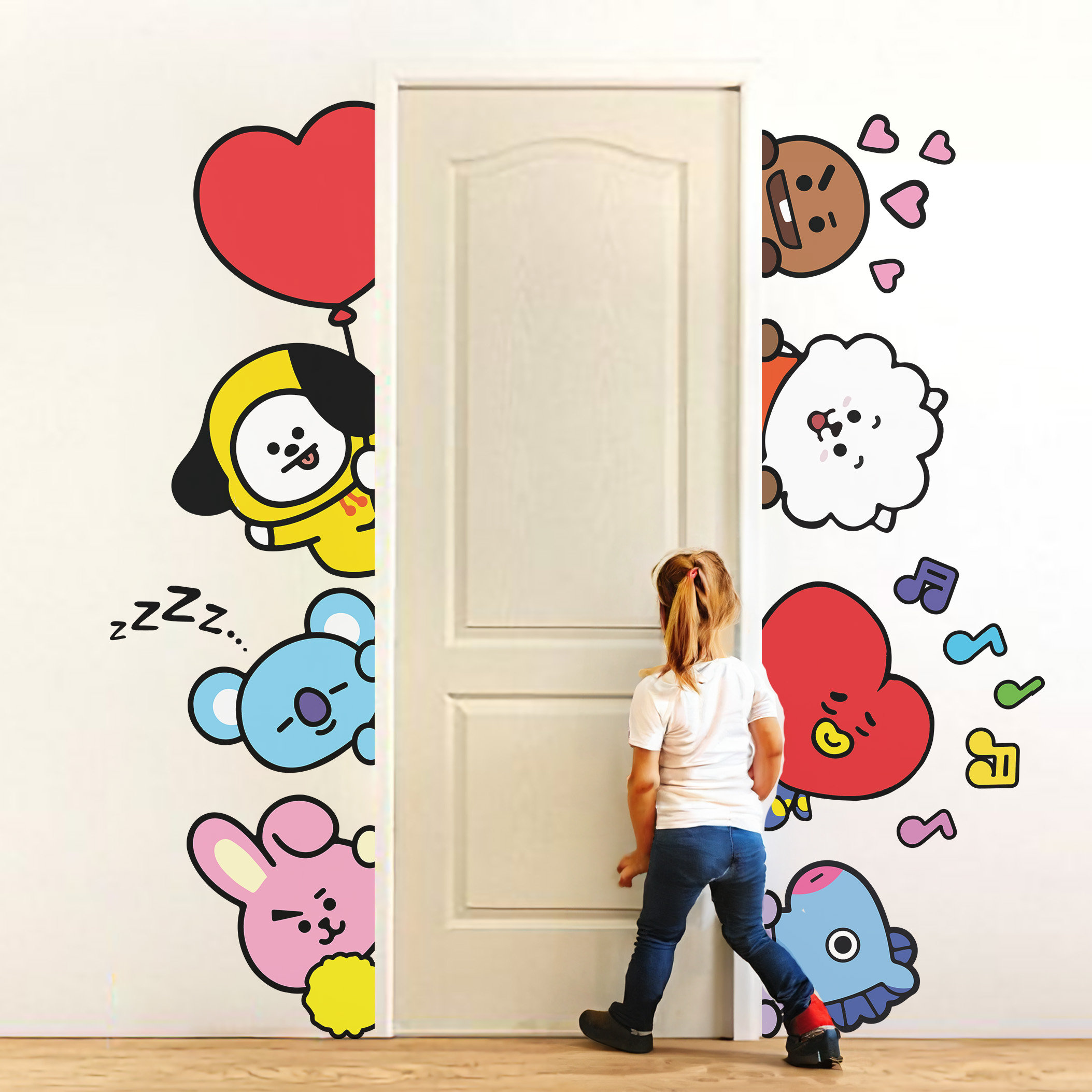 Peel and Stick BT21 Wall Art BTS Wall Decor BT21 Wall Decal for ARMY removable wall art for nursery