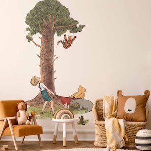 Removable Winnie the Pooh wall sticker nursery decor classic Pooh wall decal for kids Disney wall art for baby room
