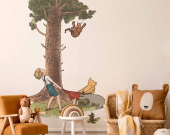 Removable Winnie the Pooh wall sticker nursery decor classic Pooh wall decal for kids Disney wall art for baby room