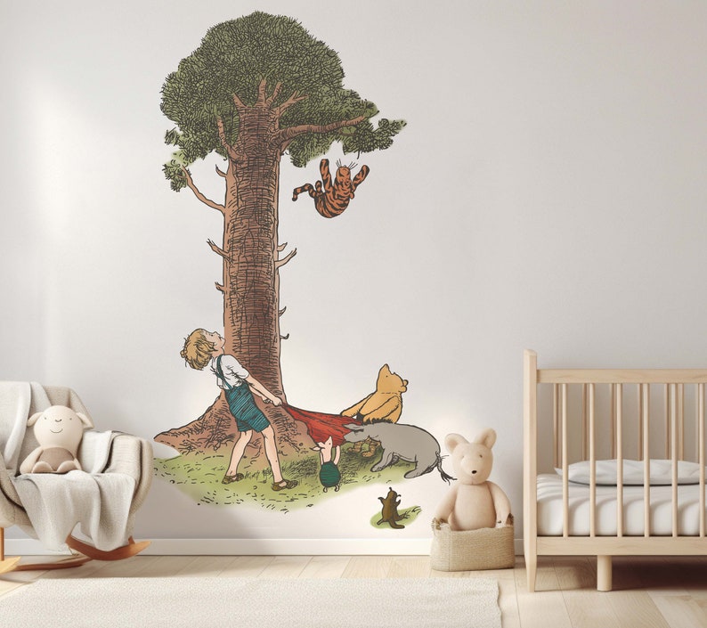 Removable Winnie the Pooh Wall Sticker Nursery Decor Classic Pooh Wall Decal for Kids Disney
