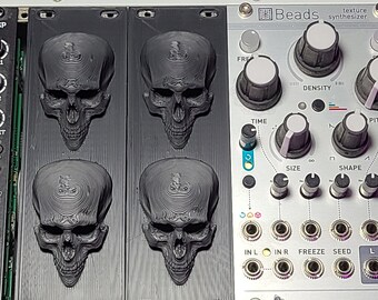 8HP Eurorack Synthesizer 2 Medium Size Skull Panel 3D Printed Eurorack Blank Panel Panneau Vierge Eurorack (Black Color)